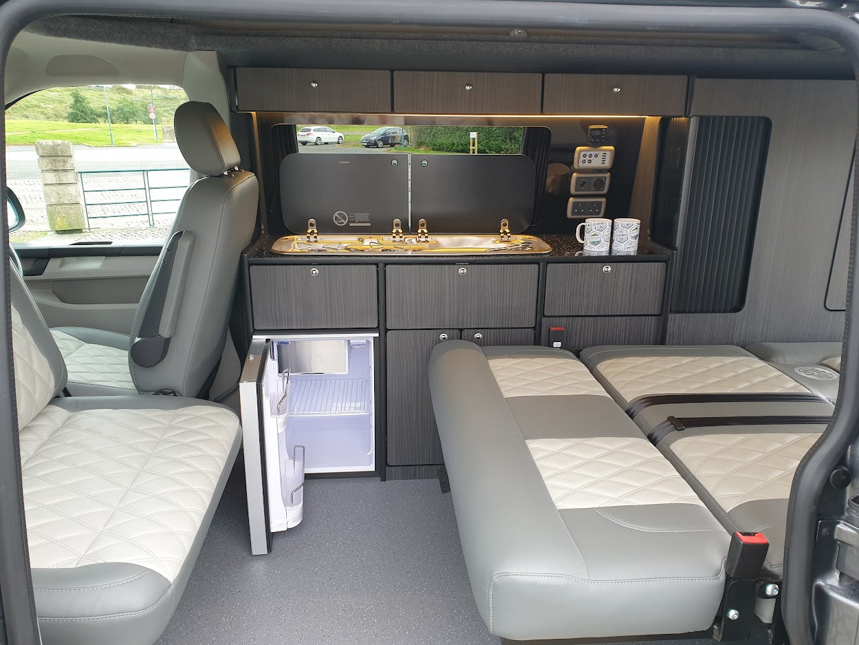 VW Van Conversion Interior Kitchen Rock n Roll RIB Beds