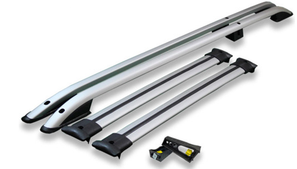 T6 SWB Silver Roof Rails, Cross Bars & Rigid 100w Monocrystalline Solar Panel